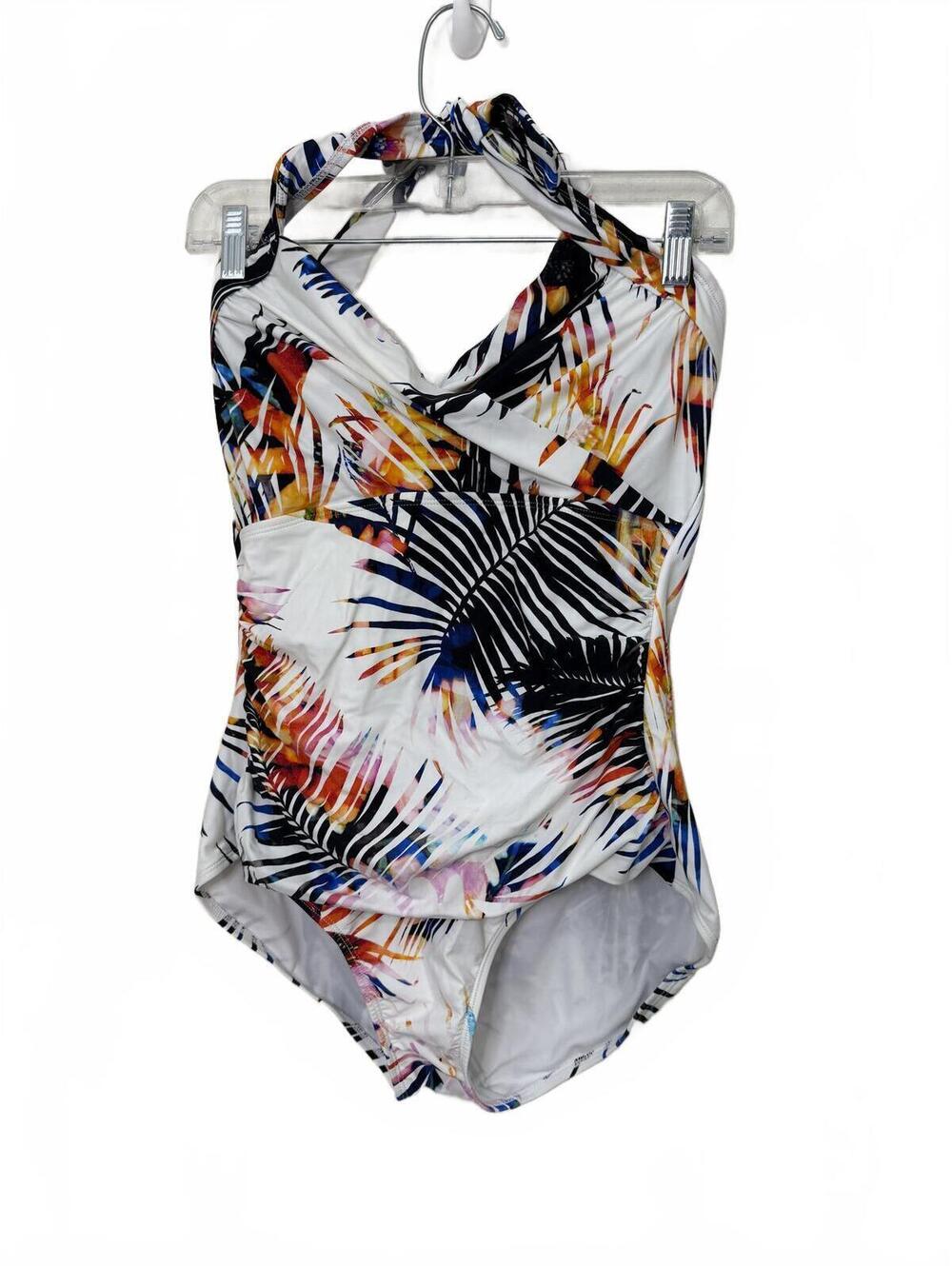 Cyn & Luca One Piece Swimsuit Tropical Print Women’s Bathing Suit Full Coverage